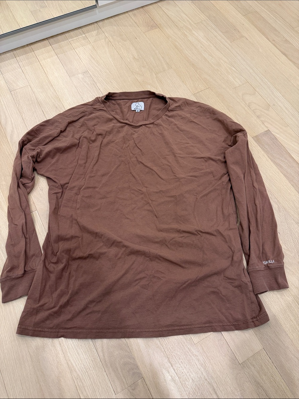 Men's Long Sleeve Crewneck Shirt in Brown - Classic Everyday Tee